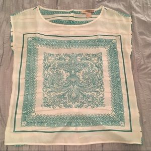 FOREVER 21 loose oversize satin tee w mint design